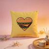Fun Retro Burger Graphic Cushion Cover Comfortable Durable Pillow Cover MultiScene for Home Office Car Sofa