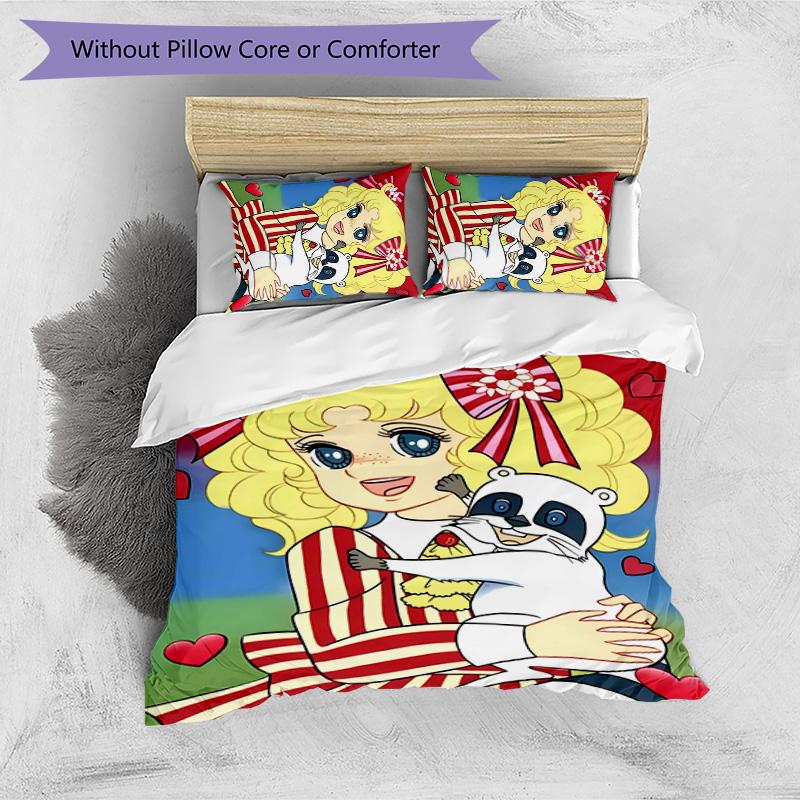 Candy Candy Beddengoed Set 3 Delen Zacht Ademend Dekbedovertrek Kussenslopen Set Wasbaar Slaapkamer Decoratie Huiscadeau