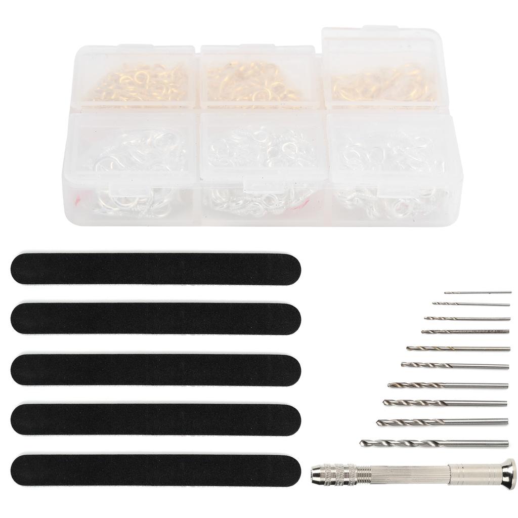 Pin Vise Hand Drill Eye Screw Drill Bit Set DIY Craft Jewelry Pendant Making Accessories