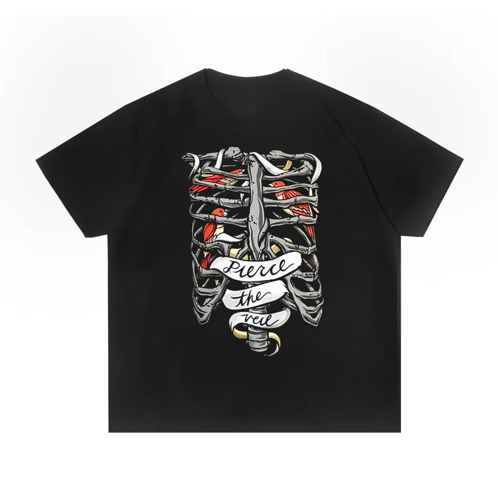 2025 Summer Men Rock Pierce The Veil Pierce The Veil Band Print Loose Women's T-shirt High Quality Short Sleeve Women Men Tee