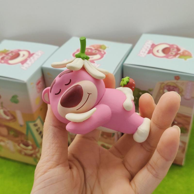 Lotso Bear Blind Box Action Figure - Cute Desktop Ornament & Cake Topper Gift Doll