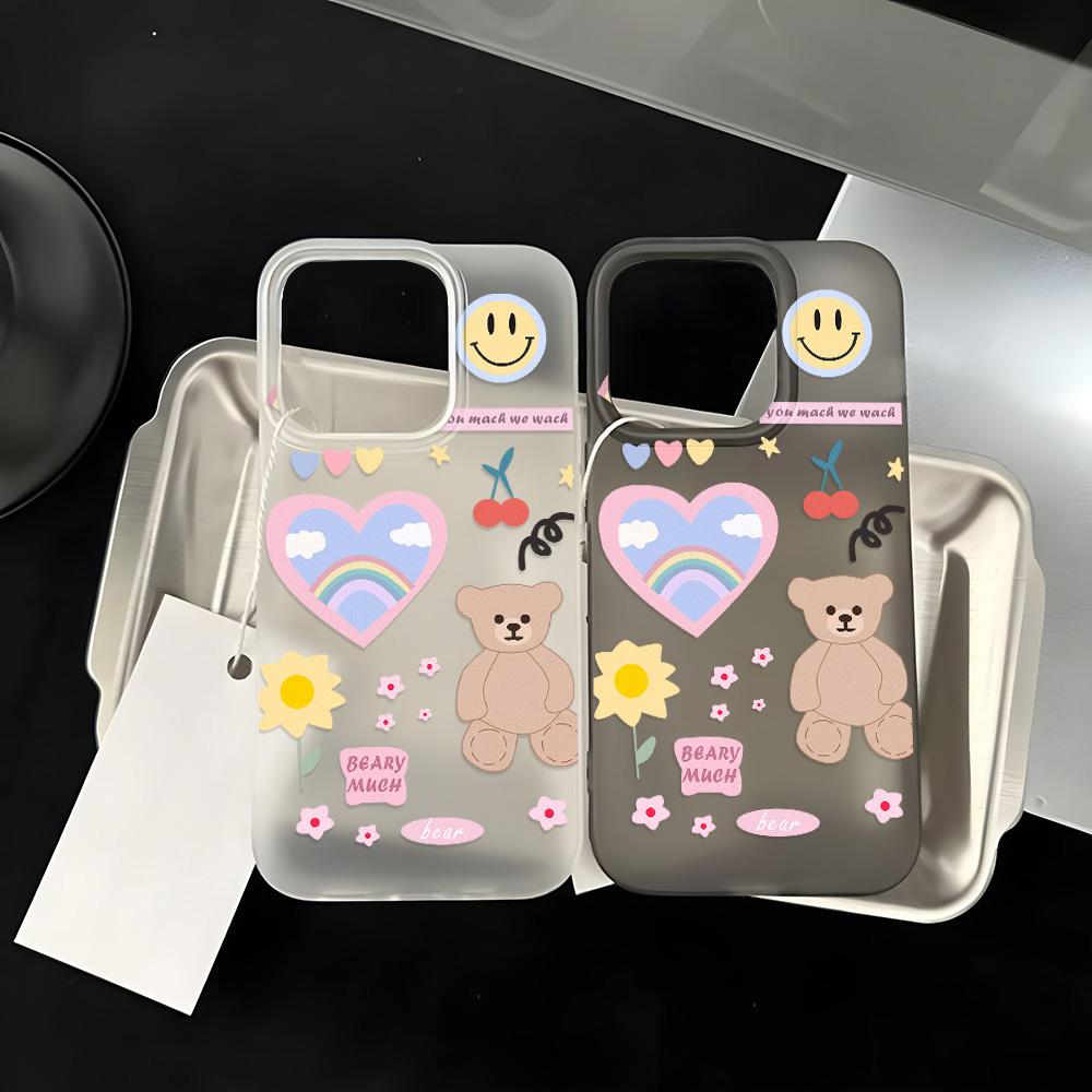 Mobile Phone Cases for iPhone 11 13 15 Pro Max 12 14 Pro Max Case iPhone 16 15 Plus 13 Pro 12 Mini 13 Mini Frosted Texture Painted Cartoon Flowers