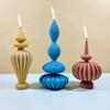 DIY Lace Vase Shape Candle Silicone Mold Roman Cylindrical Mould Irregular Pillar Candle Mold Geometric Striped Soy Wax Mold
