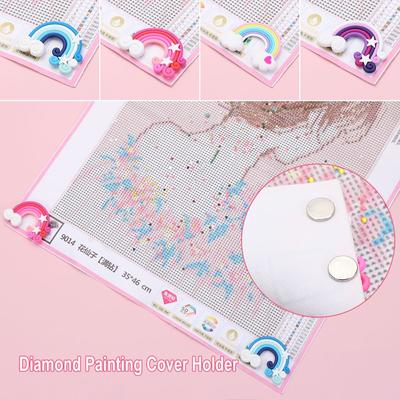 Fridge Magnet Magnet Cover Minders Cross Stitch Rainbow Cover Holder Diamond Painting Accessories
