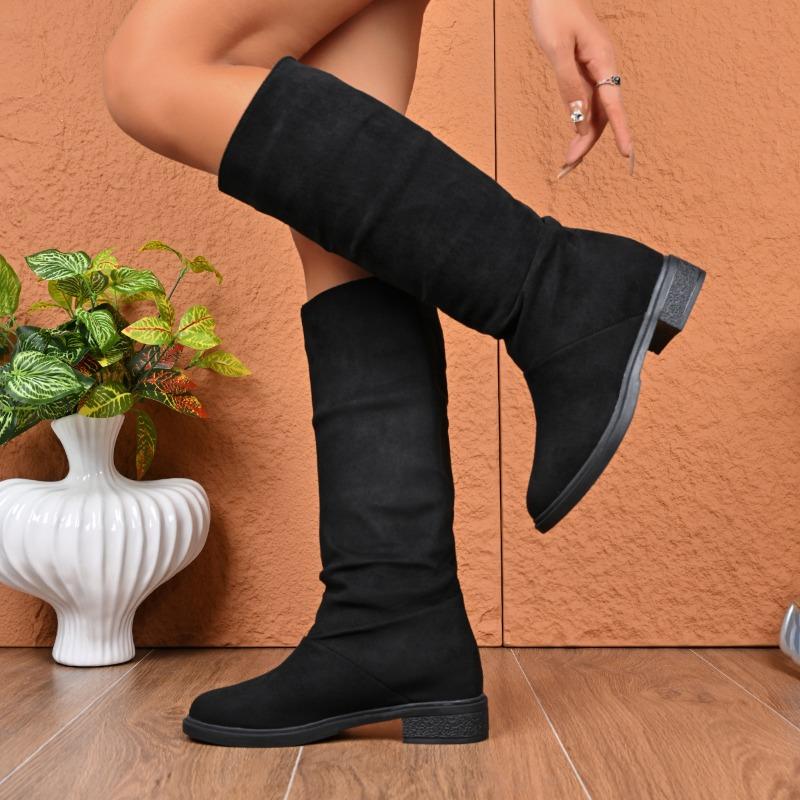 Winter Suede Comfortable Elegant Boots for Women Fashionable New Round Toe Sexy Thick Casual High Quality Knight Boots