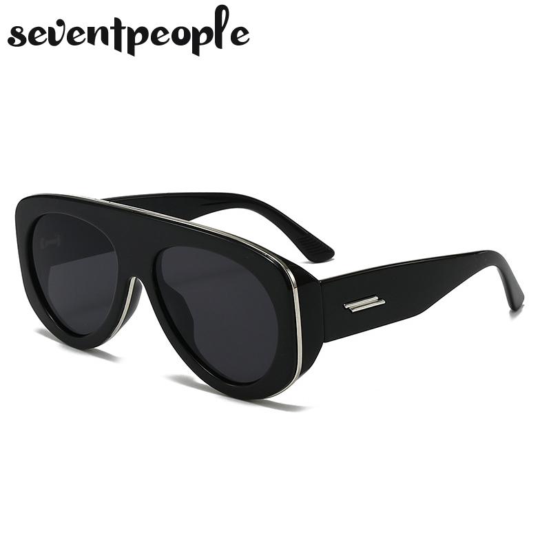 Oversized Y2K Punk Pilot Sunglasses Women Luxury Brand Vintage Shield Oval Sunglass Fashion Outdoor Toad Mirror For Ladies