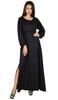 Bimba Women Boho Gothic Style Long Maxi Dress Lace Long Sleeves Gown