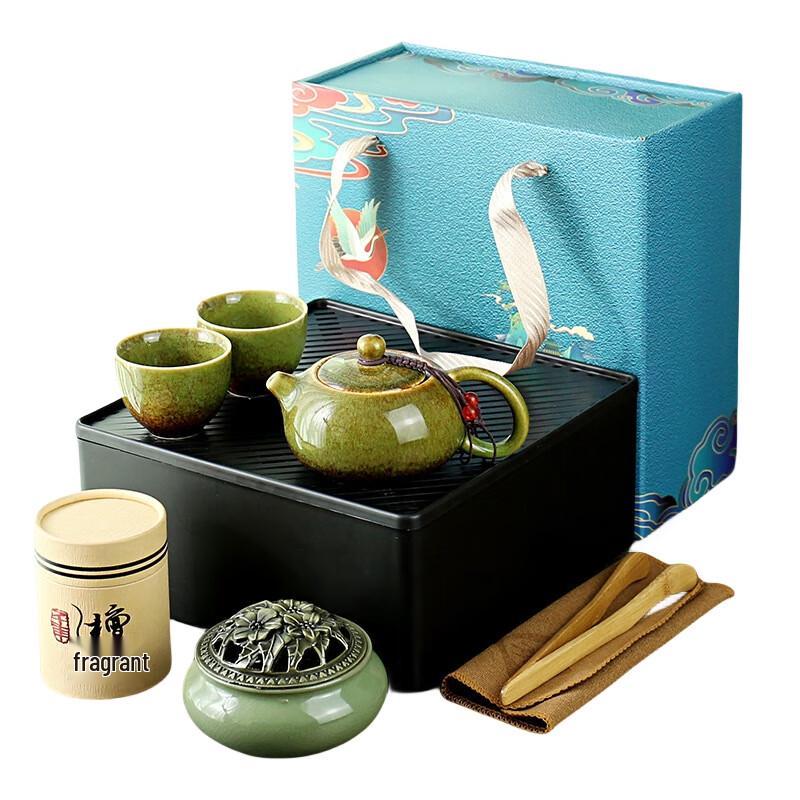Chinese Ceramic Kung Fu Tea & Incense Ceremony Set