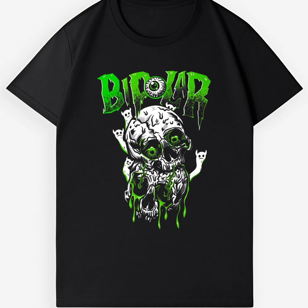 Eye & Skull BIPOLAR Tee | Gothic Streetwear Unisex Casual Shirt S