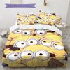 Minions Pattern Bedding Quilt Set  Home Decoration  Gift (1 * Duvet Cover + 2 * Pillowcase  Without Core)