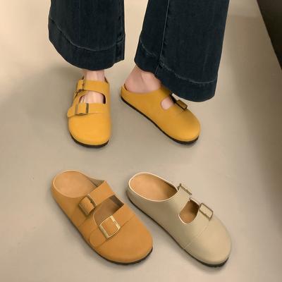 Fashion Cover Toe Shoes Woman's Slippers Slides Female Mule Platform Loafers 2025 Mules Summer Retro Shoes Loafers Cover Toe Mules For W