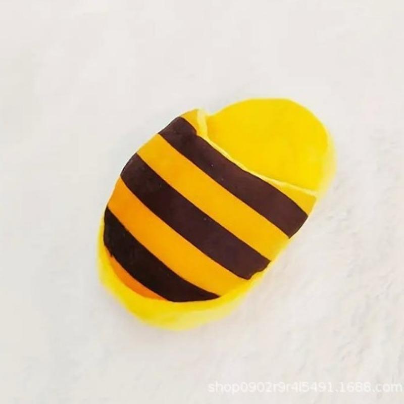 Yellow Striped Slipper Plush Dog Toy, Squeaky Stuffed Shoe Chew Toy for Small Medium Dogs, Interactive Pet Play Gift жёлтый