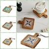 Japanese-style Wood Tile Insulated Mats Retro Table Mats Home Decoration Plate Mat  Cup