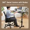 Mobile Adjustable Height Stand Up Desk 16x31.5In 70-110cm 4 Lockable Casters 10KG Capacity Laptop Desk for Home Office