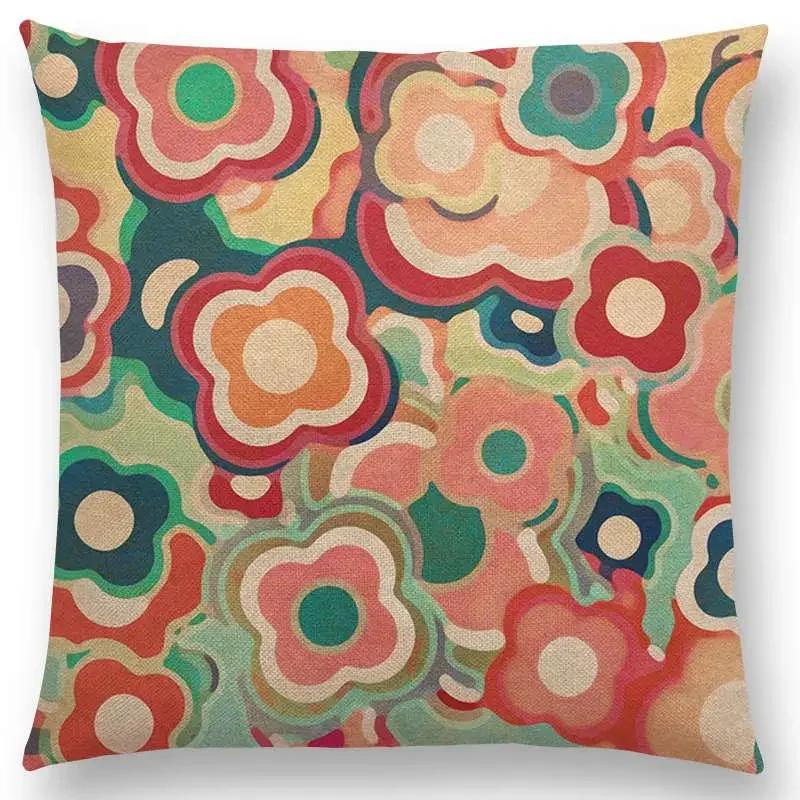 New Colorful Geometric Patterns Moroccan Lattice Mosaic Hexagon Stars Hearts Flowers Pretty Car Cushion Cover Sofa Throw Pillow