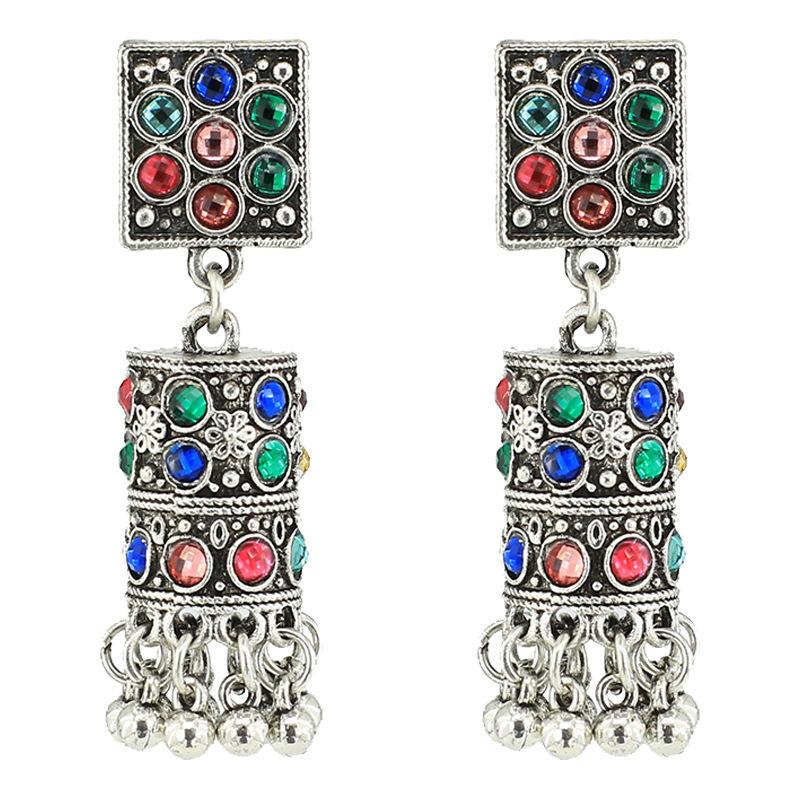 

Модные серьги с бриллиантами в стиле ретро, ​​персонализированные серьги с кисточками в этническом стиле в виде птичьей клетки Ид аль-Фитр Лассер Байрам