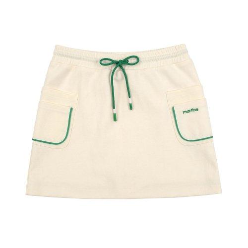 MARTINE GOLF Pocket Point Sweat Skirt_Ivory