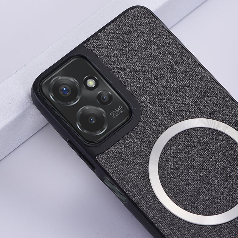 For Motorola Moto G 5G (2024) Magnetic Case Compatible with MagSafe Cloth Texture TPU Phone Cover