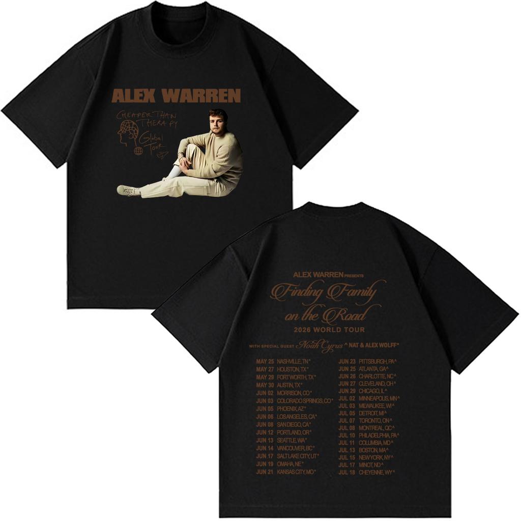 Alex Warren 2026 Tour Graphic Merch T Shirts Unisex Unisex Fashion Vintage Tshirts Short Sleeve Cotton Loose Hiphop Male T Shirts