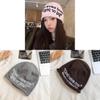 Knit Beanie Hat For Women With Alphabet Print Warm Winter Style