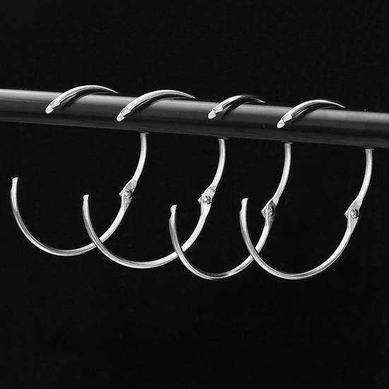 10Pcs Metal Shower Curtain Rings O Shape Shower Curtain Hooks Rings Anti-rust Curtain Hooks for Bathroom Shower Curtain Liner Room Dividers