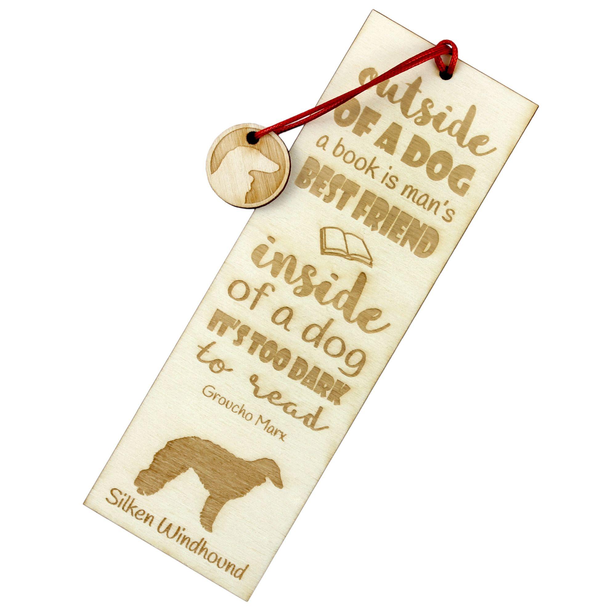 

Silken Windhound - dog bookmark, personalized bookmark, gift for bookworm from Art-Dog brand