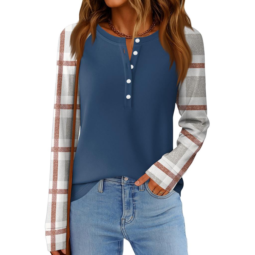 Women's Fashion  Loose Long Sleeve Round Neck Casual Top