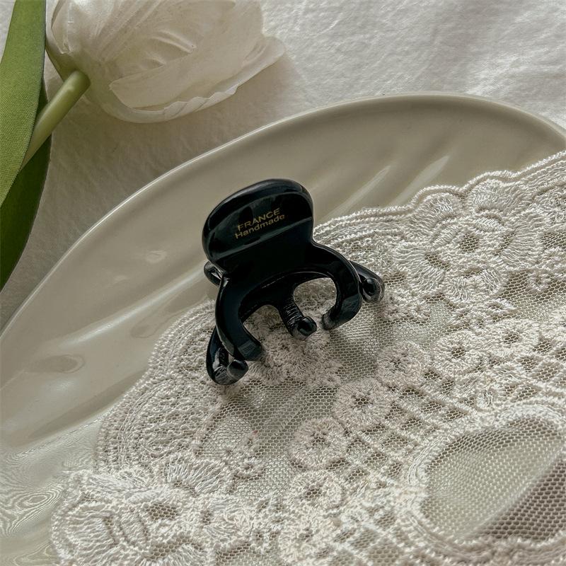 Women s French Acetate Hair Clip - High Ponytail & Half-Up Styles, Small Shark Claw Accessory for Back of Head.