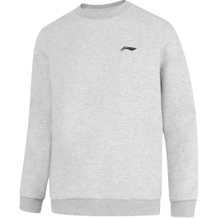 Li Ning Logo Printed Round Neck Pullover Sports Casual Long Sleeve Sweatshirt Men sweatshirt AWDTA37-2