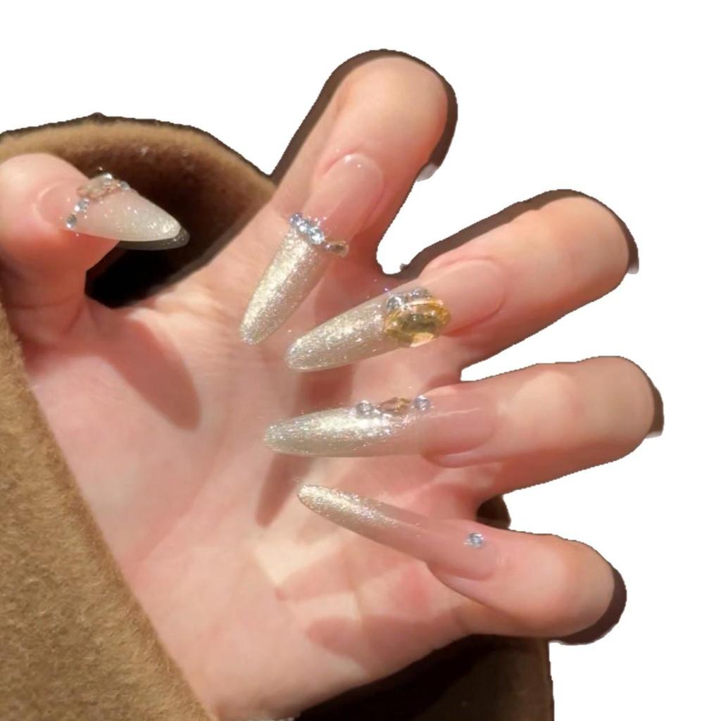 Luxurious Cat Eye Detachable Nail Art: Handmade, High-End, Super Shiny Wearable Tips