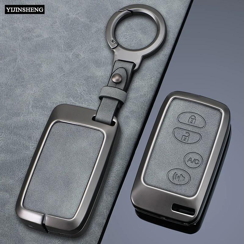 2 3 4 Buttons Zinc Alloy + Leather Car Key Case Cover Holder For Toyota Prius 30 Alpha Aqua Land Cruiser Auris for Lexus LC 200