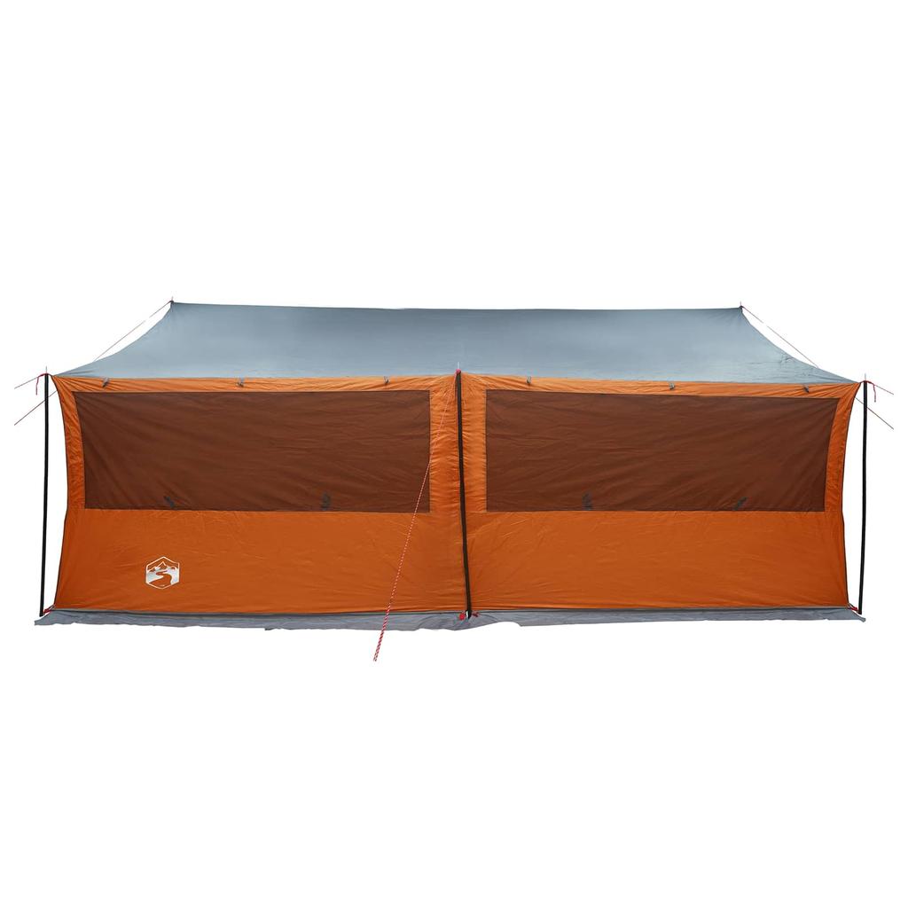 Family Tent with Roof Gray and Orange 600 x 400 x 268 cm