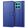 (Blue) Motorola G57 Power with 4 Card Slots Leather Wallet Flip Phone Cover