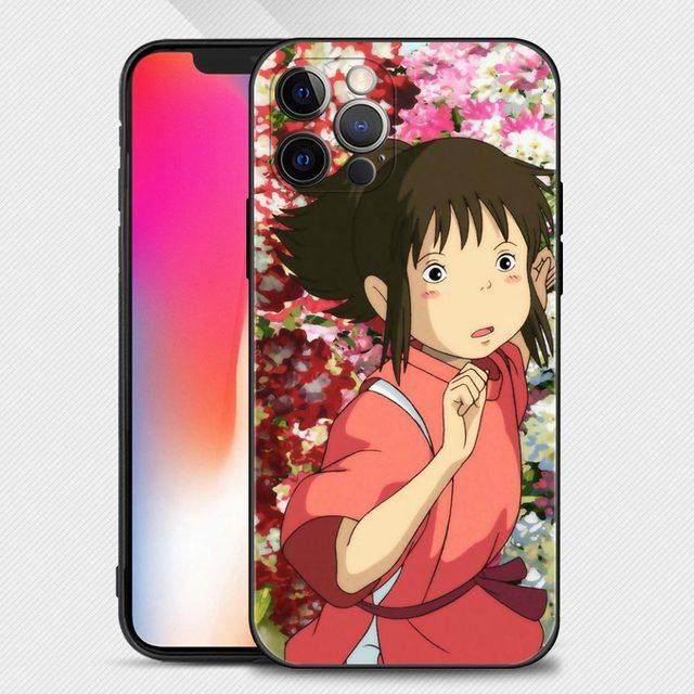 Capa de telefone para iPhone 14 13 12 11 Pro Max Mini Xs Max Xr X 7 8 Plus 6s Capa de silicone macia Fundas Anime A Viagem de Chihiro