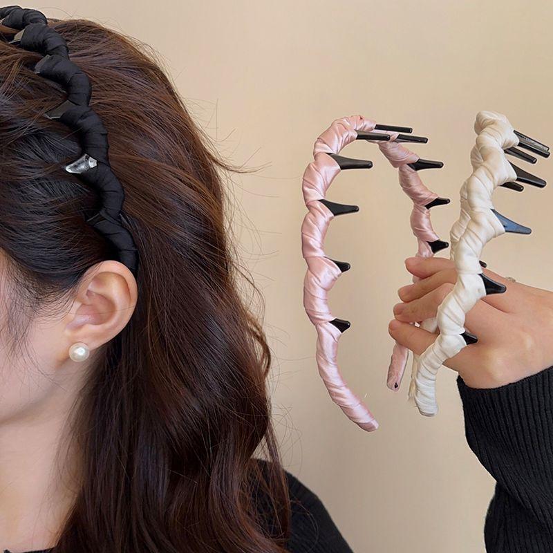 Fashion versatile 2026 new wave headband high skull top headband with teeth anti-skid hairpin for face washing