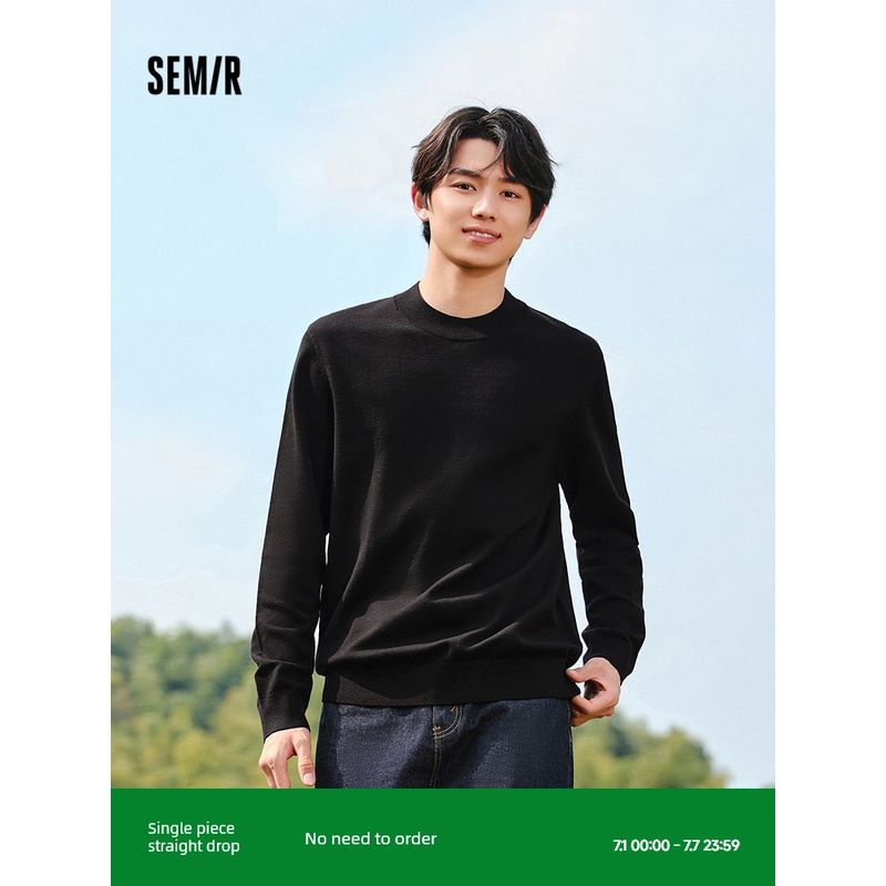 

Mori Soft Sweater | Senma Knitwear Men s 2024 Winter New Arrival Heating Antistatic Bottoming Shirt Half-High Collar Inner Match Milk White 10534-semi-high collar 160/80A/XS