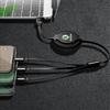 1Pcs Car Mounted Telescopic Three In One Mobile Phone Charger For Skoda Octavia Superb Rapid Kodiaq Karoq Fabia Kamiq Roomster Citigo
