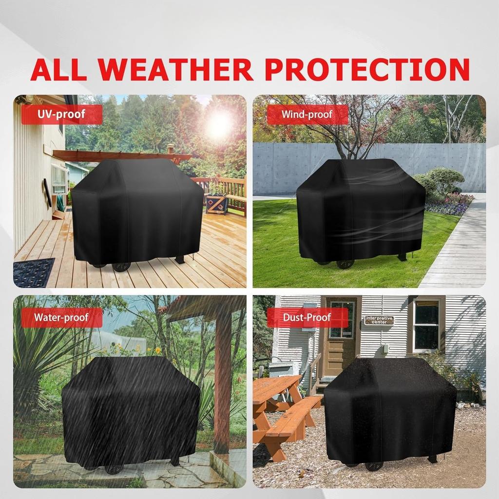 Capa para Churrasqueira Capa para Churrasqueira a Gás para Exterior Resistente a UV e Desbotamento Impermeável com Tiras Ajustáveis para Mais Churrasqueiras