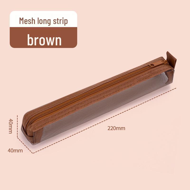 Retro Barva Mini Síťovaný Penál - Přenosná Taštička na Zip pro Studenty a Zkoušky