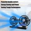 Portable Car Fan Double Head Car AC 360 Degree Rotatable Vehicle Air Circulation Auto Cooling Device For Small Cars And Large