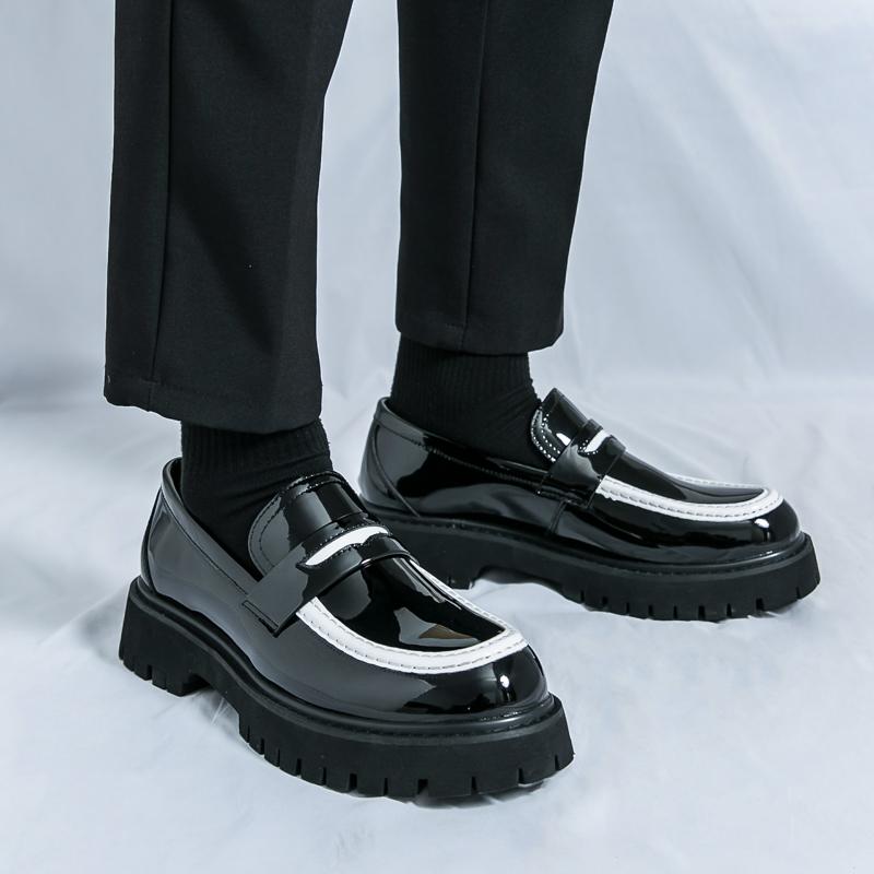 Fashion New Men Business Loafers Thick-soled Breathable Comfortable Fashionable Small Leather Shoes Gentleman Social Shoes Size 38-46