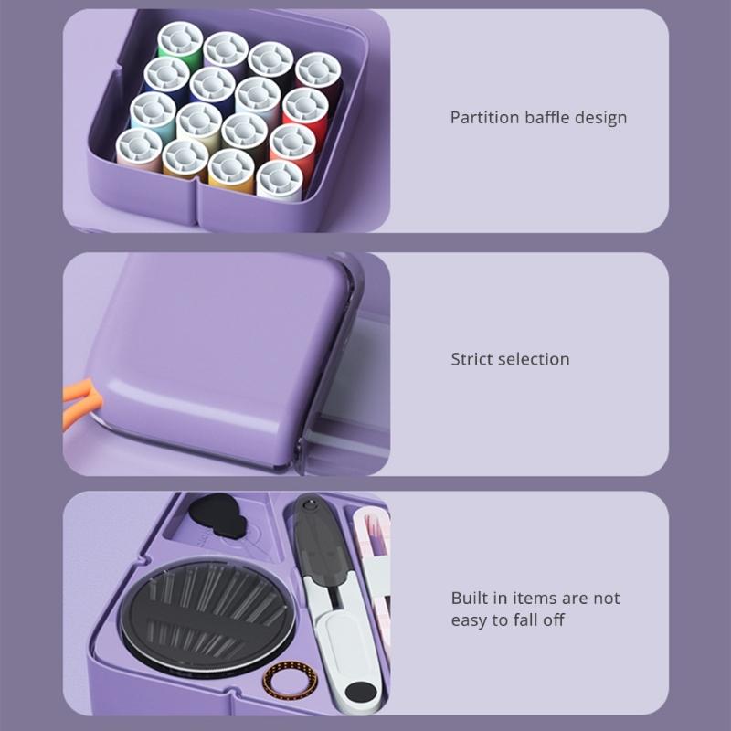 Sewing Box Set Sewing Kits Sewing Needle and Thread Box Needle Threader Sewing Storage Box Sewing Tool for Travel