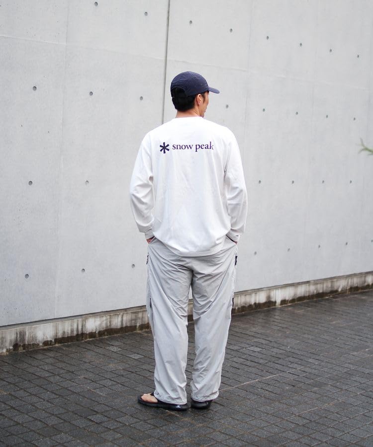 Snow Peak SP Logo Pocket L/S T-Shirt EC-TS-25AU014, Cut and Sew, Long Sleeve T-Shirt, Men's and Women's, Off White, Size M