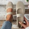 Europe and the United States Foreign Trade Flying Woven Breathable Flat Bottom Shallow Mouth Single Shoes Women Hollow Solid Color Round Head Dancing 