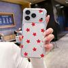 Korean Fresh Red Five-pointed Star UV Painting Printing Apple 15promax Summer Mobile Phone Case Protective Case