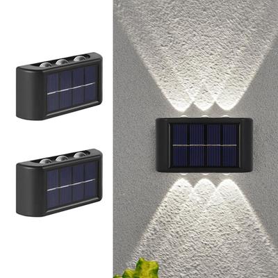 2 st Solvägglampor Upp och Ner Sollampor Vattentät Inomhus Utomhus LED Vägglampa för Trädgård