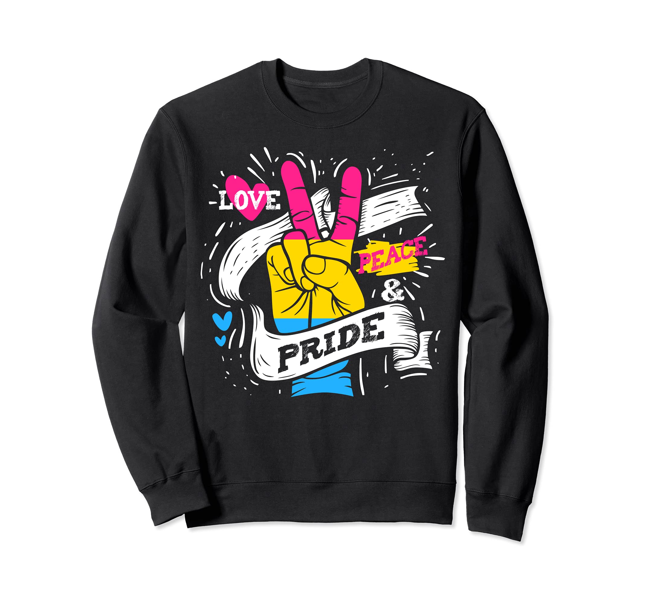 

Satorupan Pride Flag Love Peace Pride Cute LGBTQ Gay Sweatshirt чорний