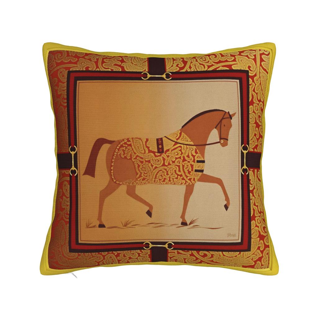 Classical  Luxury Horse Pattern Pillow Case  Graphic Pillow Cover Vintage Pillowcases For Living Room Sofa