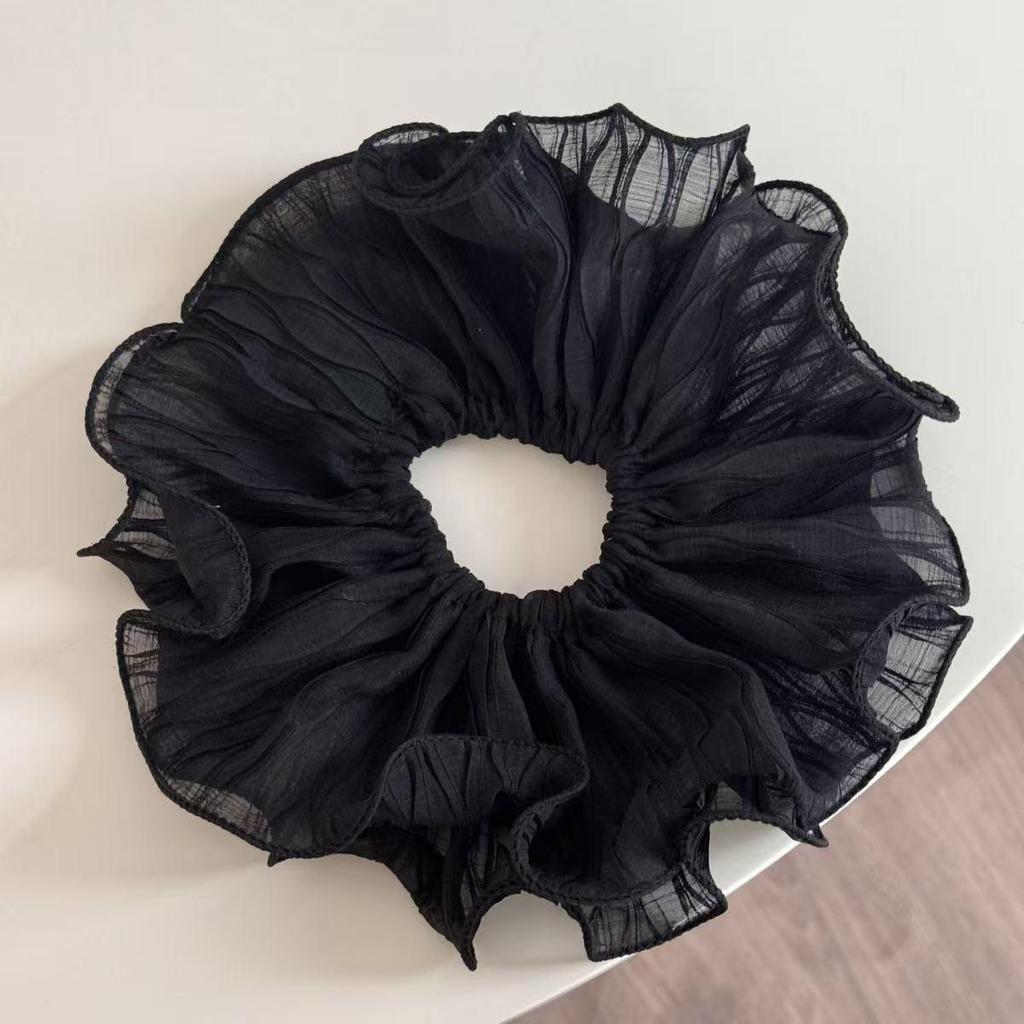 Elegant Pleated Skirt Style Mesh Hair Tie with Head Flower - New Spring Accessories
