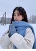 North thickened warm scarf soft waxy couple shawl winter high sense solid color versatile fringed scarf women